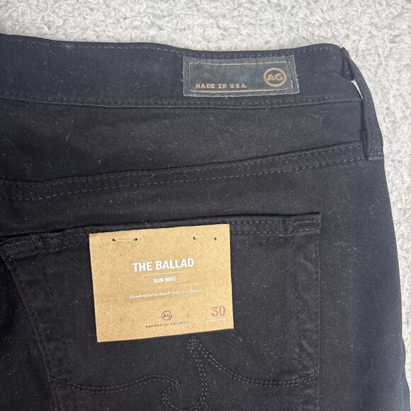 AG Adriano Goldschmied Women's The Ballad Slim Boot Pants SZ 30R Black MSRP $159 - Picture 9 of 9